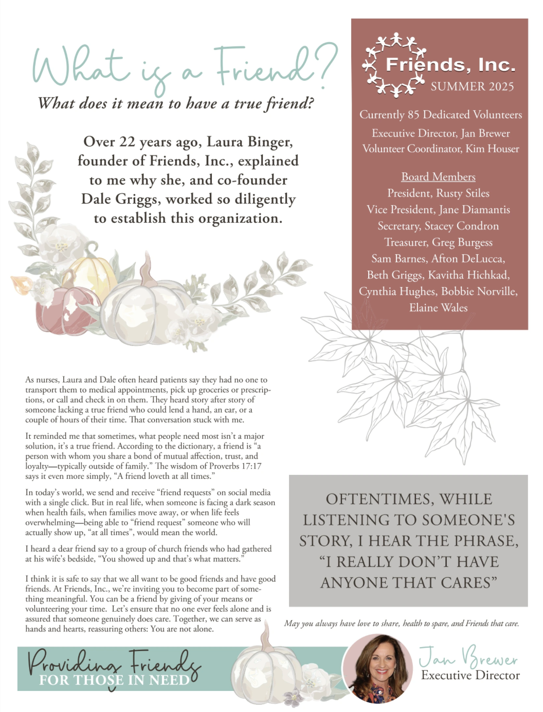 Newsletter Examples Friends Newsletters - Friends Inc